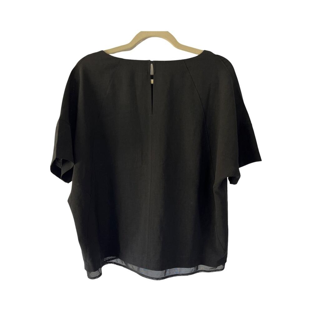 Lululemon A Shift In Time Black Short Sleeve Blouse Women's Size 8 Relaxed Fit - Picture 6 of 10